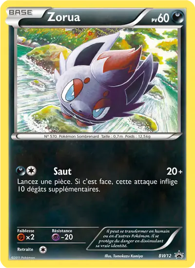 Image de la carte Pokemon Zorua BW12/101