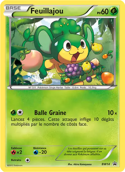 Image de la carte Pokemon Feuillajou BW14/101