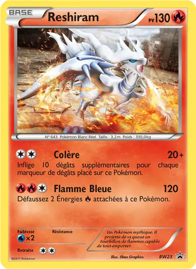 Image de la carte Pokemon Reshiram BW23/101
