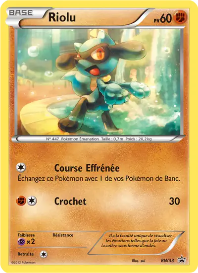 Image de la carte Pokemon Riolu BW33/101