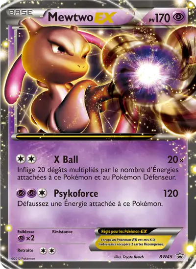 Image de la carte Pokemon Mewtwo EX BW45/101