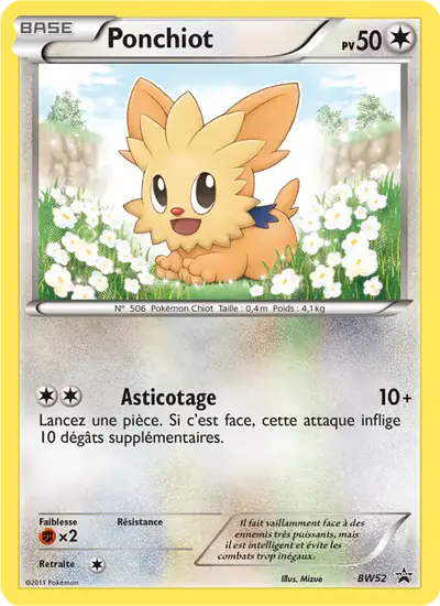 Image de la carte Pokemon Ponchiot BW52/101