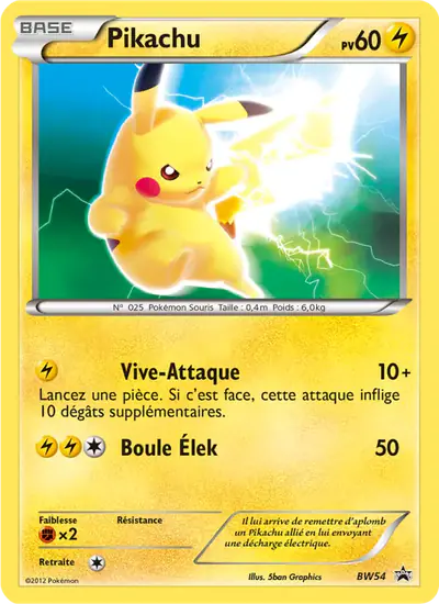 Image de la carte Pokemon Pikachu BW54/101