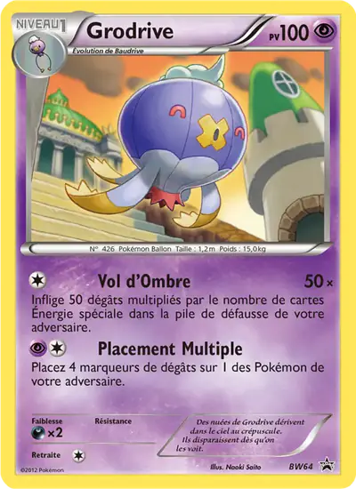 Image de la carte Pokemon Grodrive BW64/101