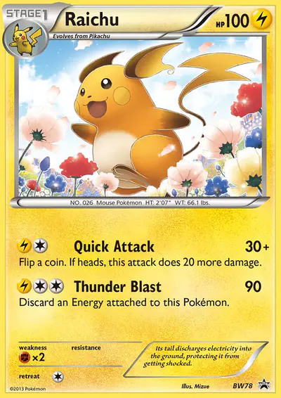 Image de la carte Pokemon Raichu BW78/101