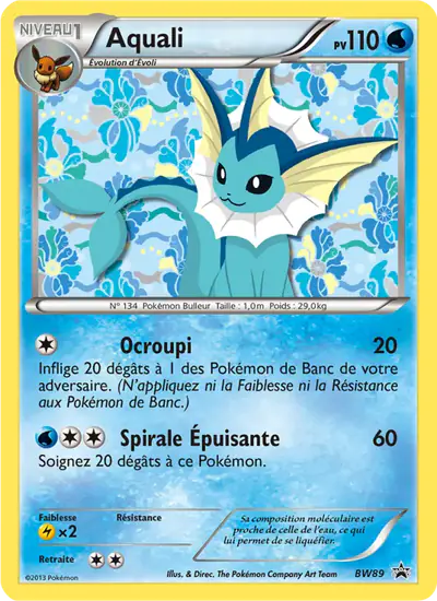 Image de la carte Pokemon Aquali BW89/101