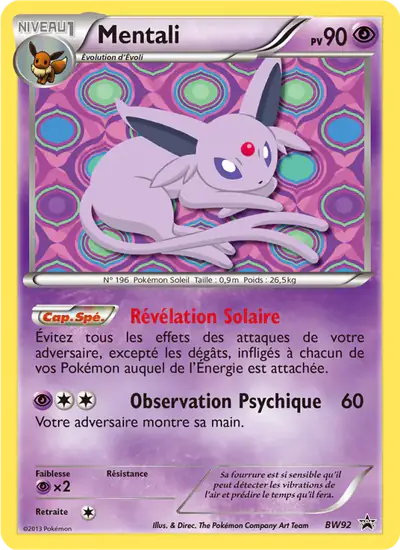 Image de la carte Pokemon Mentali BW92/101
