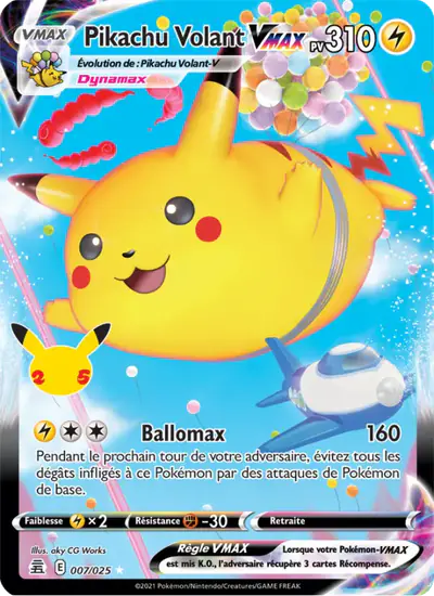 Image de la carte Pokemon Pikachu Volant VMAX 007/50