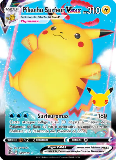 Image de la carte Pokemon Pikachu Surfeur VMAX 009/50