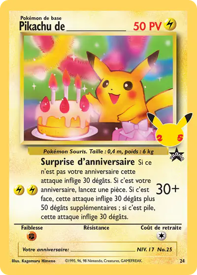 Image de la carte Pokemon Pikachu de ______ 24/50