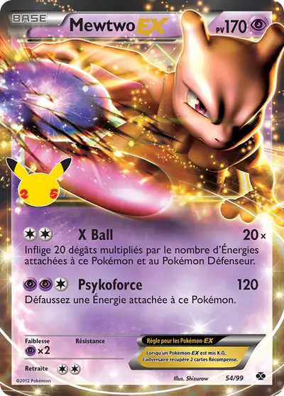 Image de la carte Pokemon Mewtwo EX 54/50