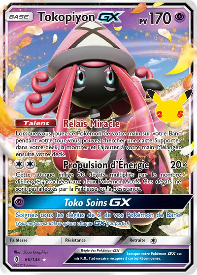 Image de la carte Pokemon Tokopiyon GX 60/50