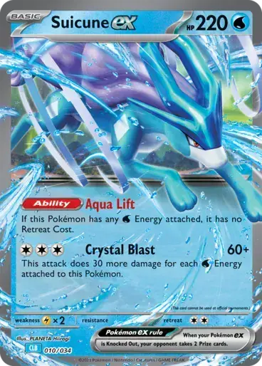 Image de la carte Pokemon Suicune ex 010/34