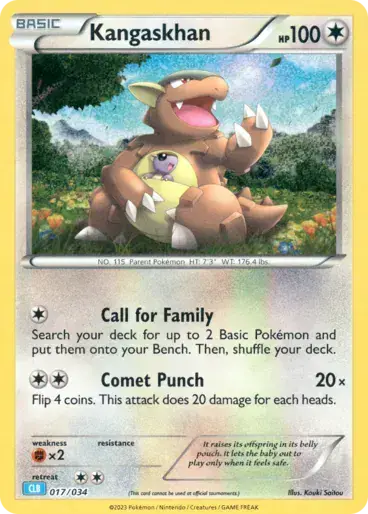 Image de la carte Pokemon Kangaskhan 017/34