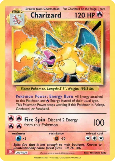 Image de la carte Pokemon Charizard 003/34