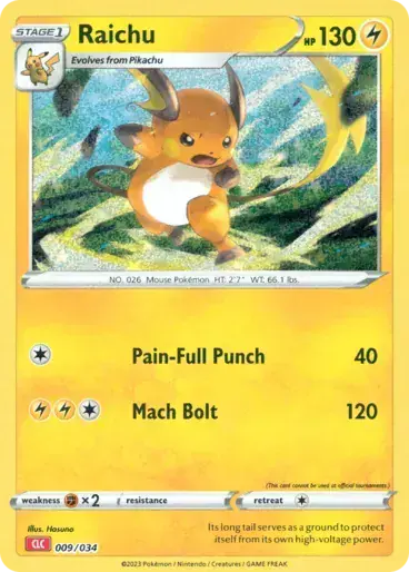 Image de la carte Pokemon Raichu 009/34