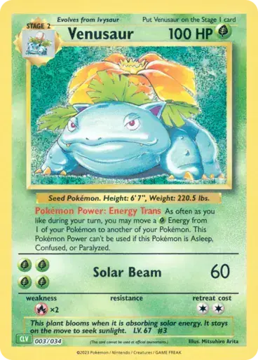 Image de la carte Pokemon Venusaur 003/34