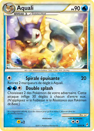 Image de la carte Pokemon Aquali 52/95