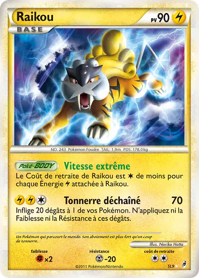 Image de la carte Pokemon Raikou SL9/95
