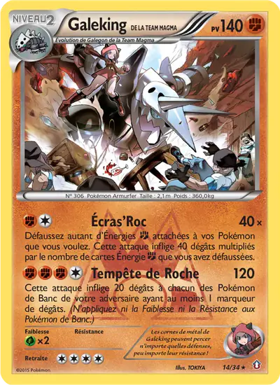 Image de la carte Pokemon Galeking de la Team Magma 14/34