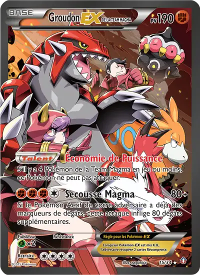 Image de la carte Pokemon Groudon EX de la Team Magma 15/34