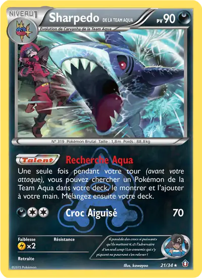 Image de la carte Pokemon Sharpedo de la Team Aqua 21/34