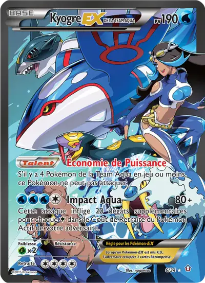 Image de la carte Pokemon Kyogre EX de la Team Aqua 6/34