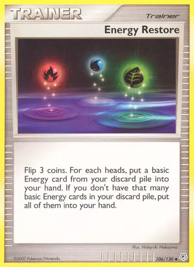 Image de la carte Pokemon Restauration d'énergie 106/130