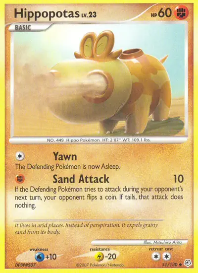 Image de la carte Pokemon Hippopotas 51/130