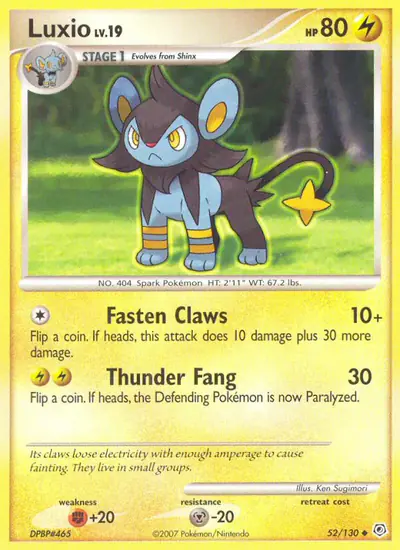 Image de la carte Pokemon Luxio 52/130