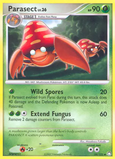 Image de la carte Pokemon Parasect 58/123
