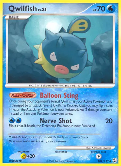 Image de la carte Pokemon Qwilfish 101/132