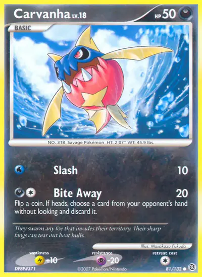 Image de la carte Pokemon Carvanha 81/132