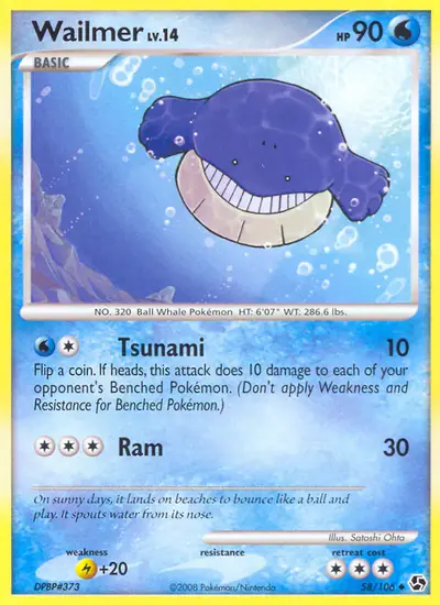 Image de la carte Pokemon Wailmer 58/106
