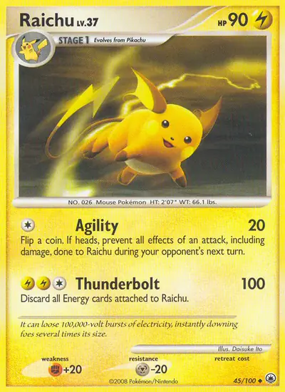 Image de la carte Pokemon Raichu 45/100