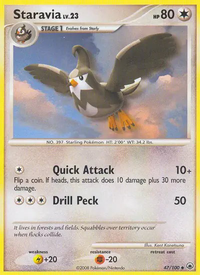 Image de la carte Pokemon Étourvol 47/100