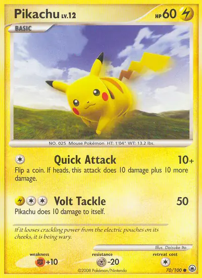 Image de la carte Pokemon Pikachu 70/100