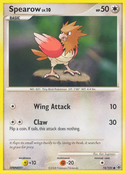 Image de la carte Pokemon Piafabec 74/100