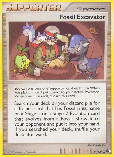 Image de la carte Pokemon Excavateur de fossiles 82/100