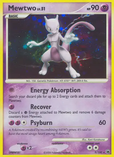 Image de la carte Pokemon Mewtwo 9/100