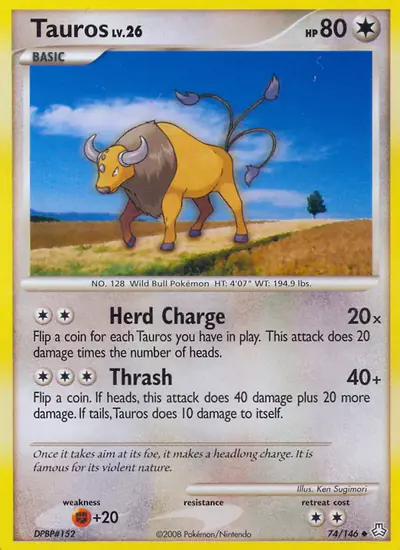 Image de la carte Pokemon Tauros 74/146