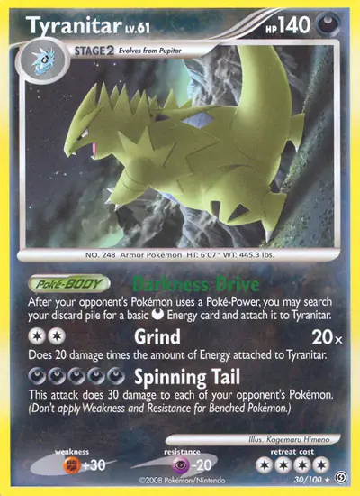Image de la carte Pokemon Tyranocif 30/100