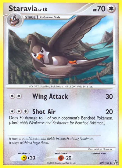 Image de la carte Pokemon Etourvol 52/100