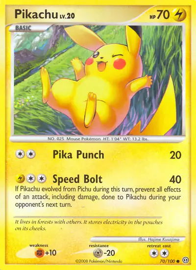 Image de la carte Pokemon Pikachu 70/100