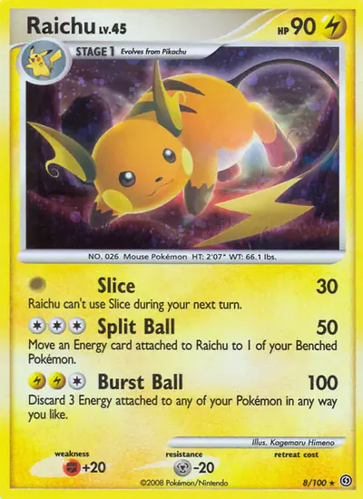 Image de la carte Pokemon Raichu 8/100