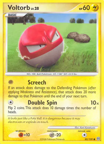 Image de la carte Pokemon Voltorbe 80/100