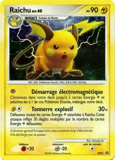 Image de la carte Pokemon Raichu DP21/56