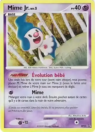 Image de la carte Pokemon Mime Jr. DP22/56