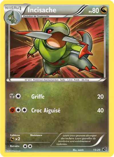 Image de la carte Pokemon Incisache 15/20