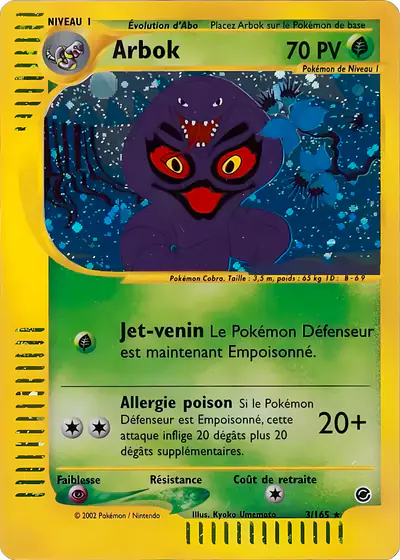 Image de la carte Pokemon Arbok 3/165